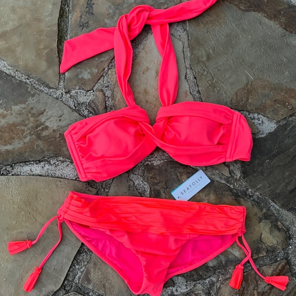 Anthropologie Seafolly Australia Bikini Swimsuit Set Size 10/12 - Picture 6 of 13